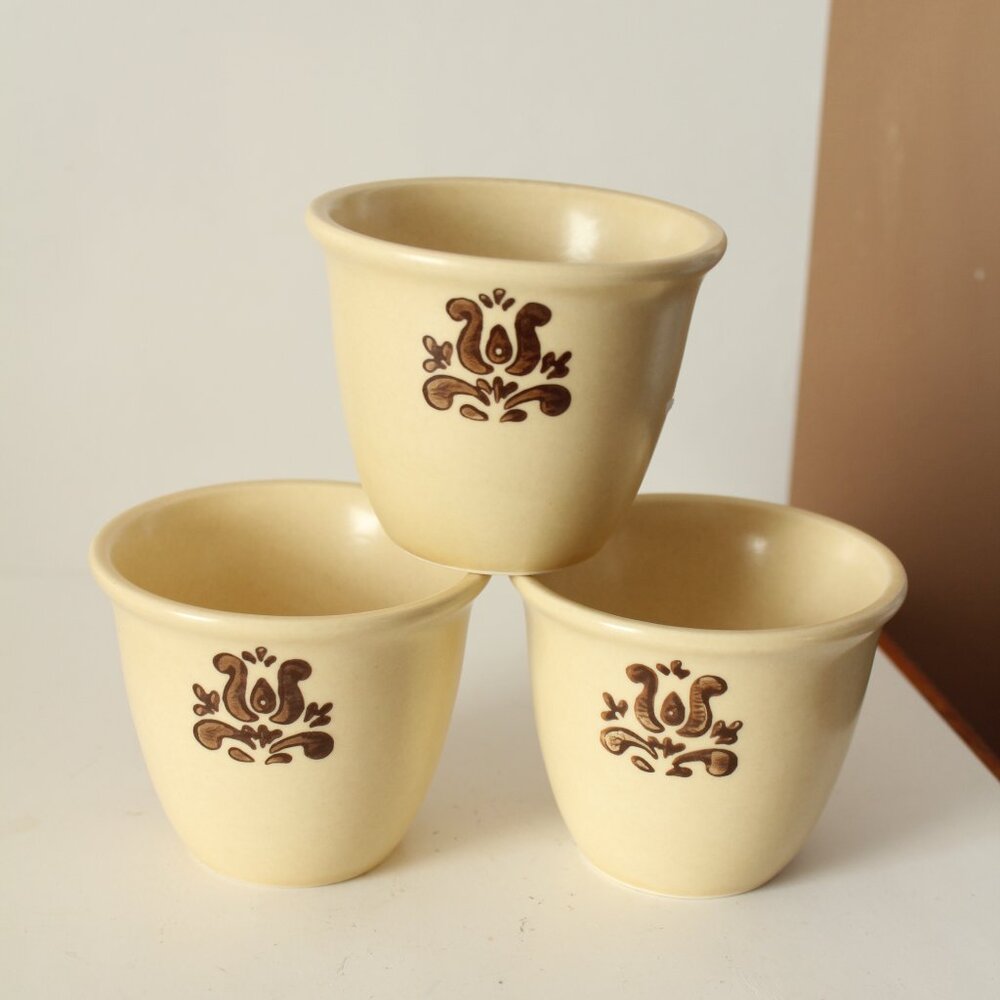 3 Vintage 2 3/4" Pfaltzgraff Village Custard Cups Ramekins